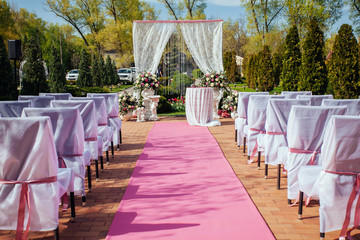 wedding ceremony.Beautiful wedding set up. decoration on wedding