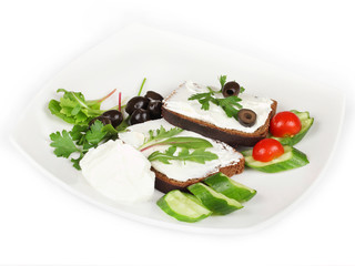 a fresh sandwich with vegetables