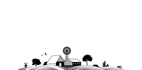 Bauernhof und Felder © SimpLine