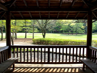 東屋から見た公園風景