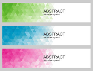 Vector abstract background. Polygonal set of banners.