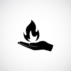 fire in hand  icon