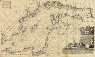 Baltic Sea vintage map © Sergey Kamshylin