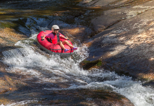 Girl rafting
