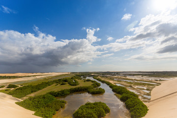 Dunes and river in Jericoacoara