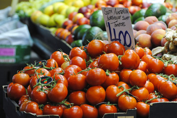 Stall with South Australian sweet tomatoes. 