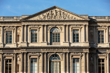Fototapeta na wymiar Paris - The Louvre Museum. Louvre is one of the biggest Museum in the world, receiving more than 8 million visitors each year.