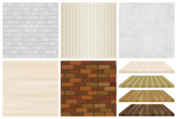 Set of textures for interior, vector