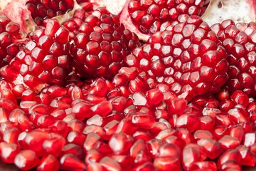 pice of pomegranate fruit macro