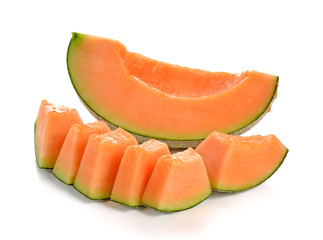 cantaloupe melon isolated on white background