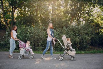 Family walk in the park