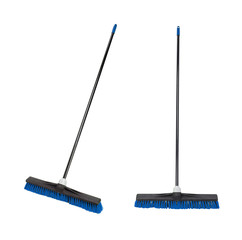 Plastic brooms isolated on white