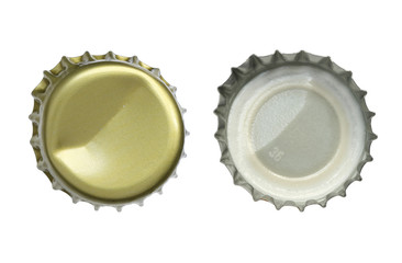 Metal bottle cap isolated on white background