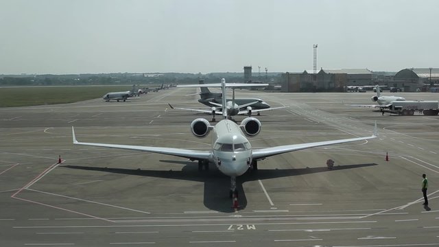 the aircraft is parked Airport