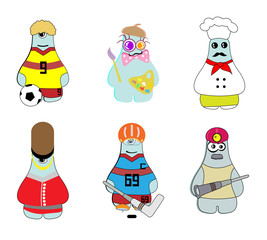 set of monsters of various professions