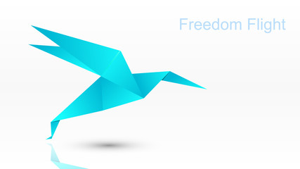 Origami bird vector illustration. Template for your logo design. Background polygon style. Paper bird
