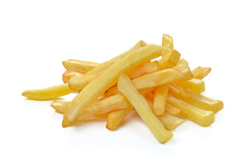 Potatoes fries  isolated on white
