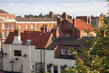 The rooftops of the city of York, England, UK