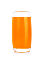 Orange juice in highball glass. Isolated on white background