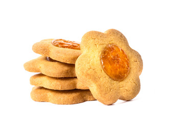 apricot jam cookie isolated on white background