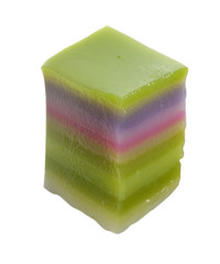 thai dessert made from coconut milk mix with jelly like, isolated on white background