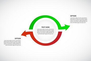 Vector cycle process diagram, Business concept with options / parts / steps - Infographic chart Isolated on a white background. Original arrows.