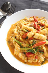 Stir Fried Squid with Salted Egg Yolk