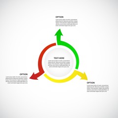 Vector cycle process diagram, Business concept with options / parts / steps - Infographic chart Isolated on a white background. Original arrows.