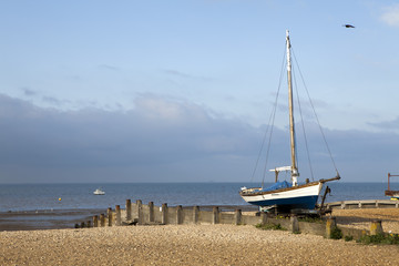 Fishing boats in the harbour at Whitstable, Kent