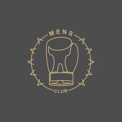 Fototapeta na wymiar Mens Club logo. Emblem for sports club for men. Sign of Sports