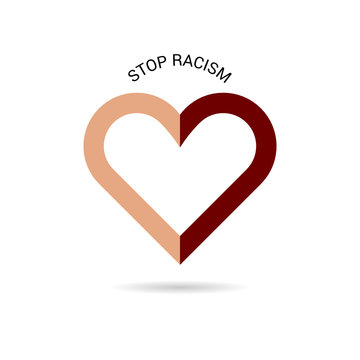 stop racism with heart illustration