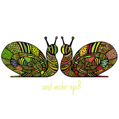 Two colored snails