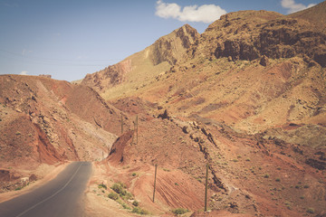 Red rock limestone fingers in Dades Gorgem Morocco, Africa