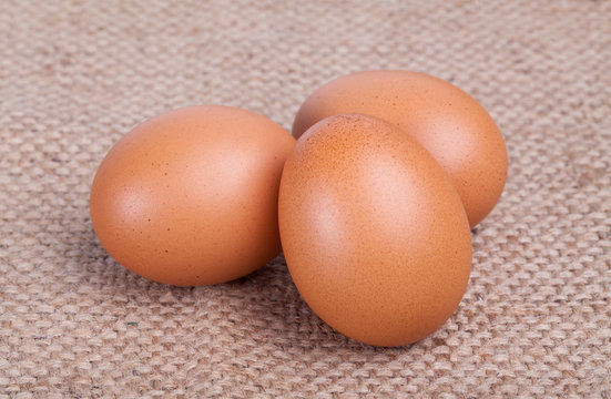 eggs on brown sack