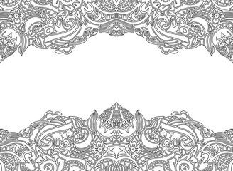 3 441 Doodle Mandala Frame Border Wall Murals Canvas Prints Stickers Wallsheaven