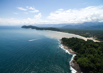 Aerial View of Sao Sebastiao Coast, Brazil