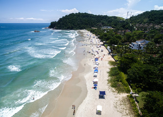 Aerial view of Juquehy Beach, Sao Paulo, Brazil