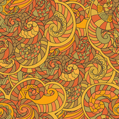 Seamless abstract hand-drawn waves pattern, wavy background. Seamless pattern can be used for wallpaper, pattern fills, web page background,surface textures. Gorgeous seamless floral background