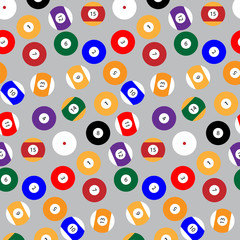 Seamless pattern snooker billiard balls