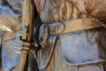 Close-Up of Belt Buckle of Union Civil War Soldier