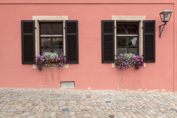 Fototapeta na wymiar windows and doors in the old European style