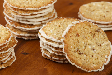 White Chocolate Honey Almond Florentine Cookies