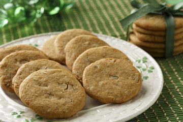 Rolled refrigerator cookies with walnuts