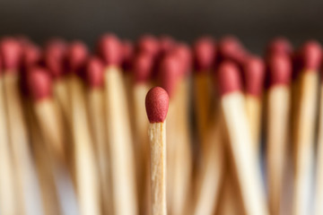 matches on wooden background
