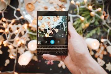 Traditional Xmas frame with spices, speculoos biscuits