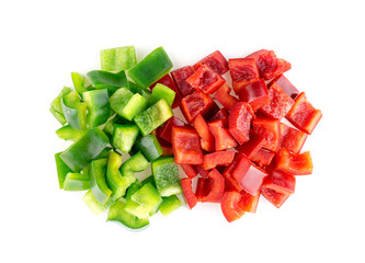 Crispy delicious green and red bell peppers