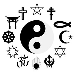vector set of religions signs