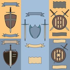 set vector shilds 02