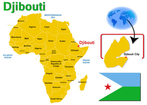 Djibouti, Map and Flag