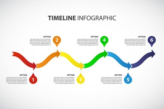 Timeline with arrows - vector Infographic template